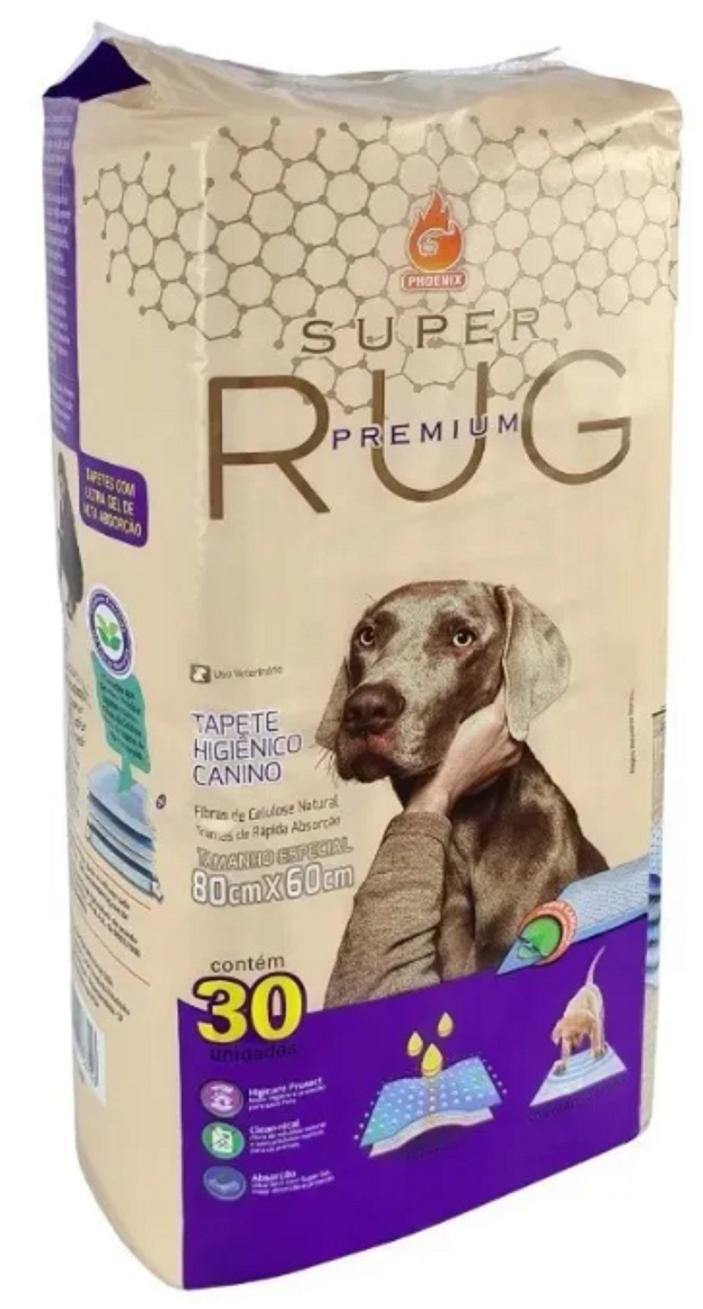 Tapete Higiênico Super Rug 80×60 com 30 un