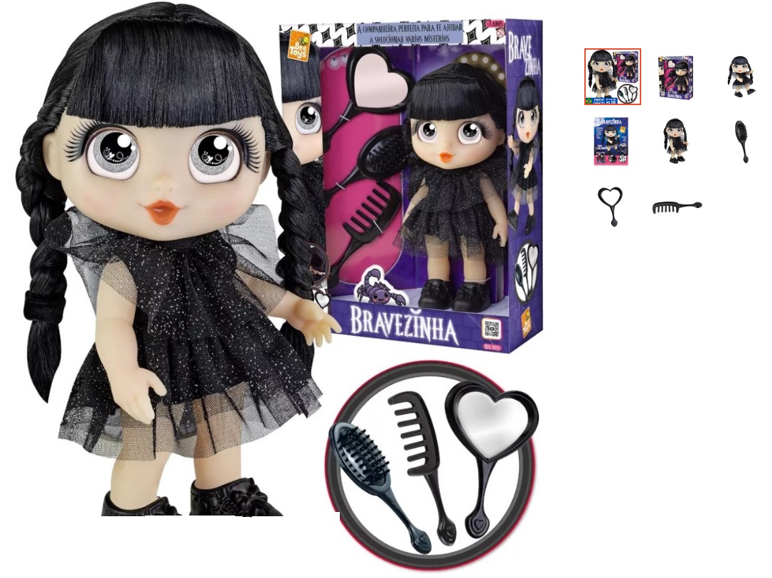 Boneca Bravezinha Com Acessorios Escova E Espelho-Bee Toys