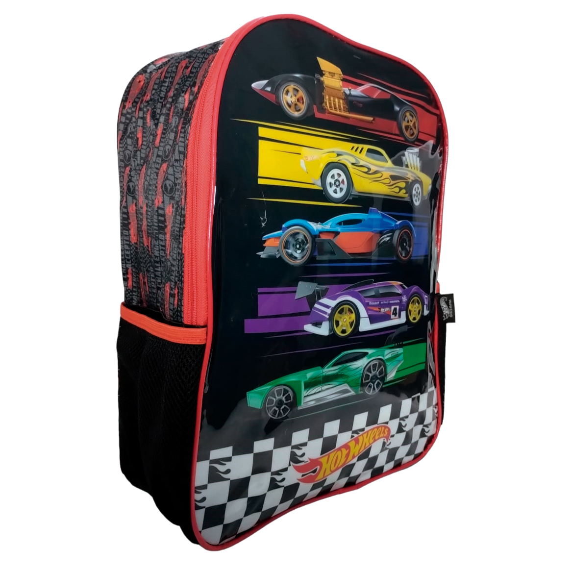 Mochila Hot Wheels Preta e Vermelha Grande – Luxcel