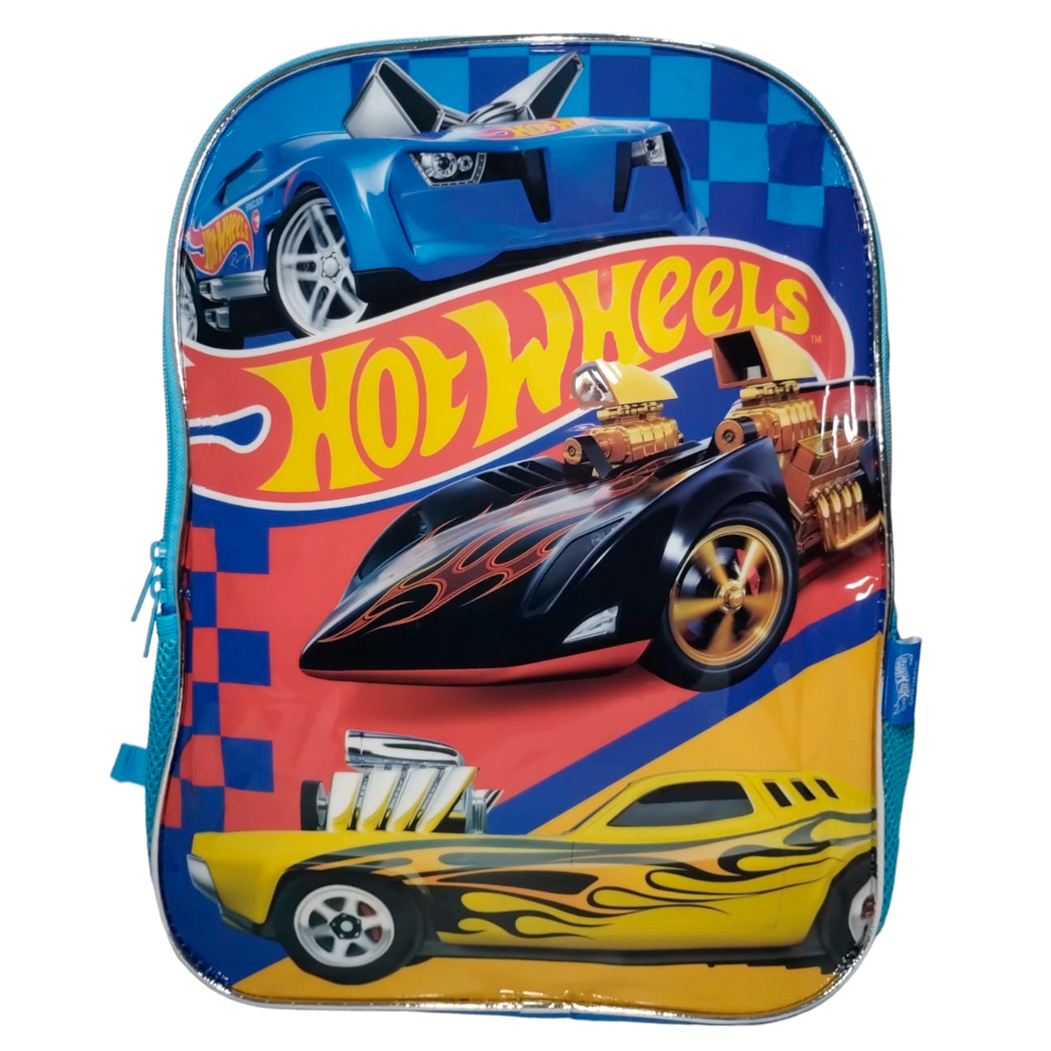 Mochila Escolar Hot Wheels Azul Grande -Luxcel