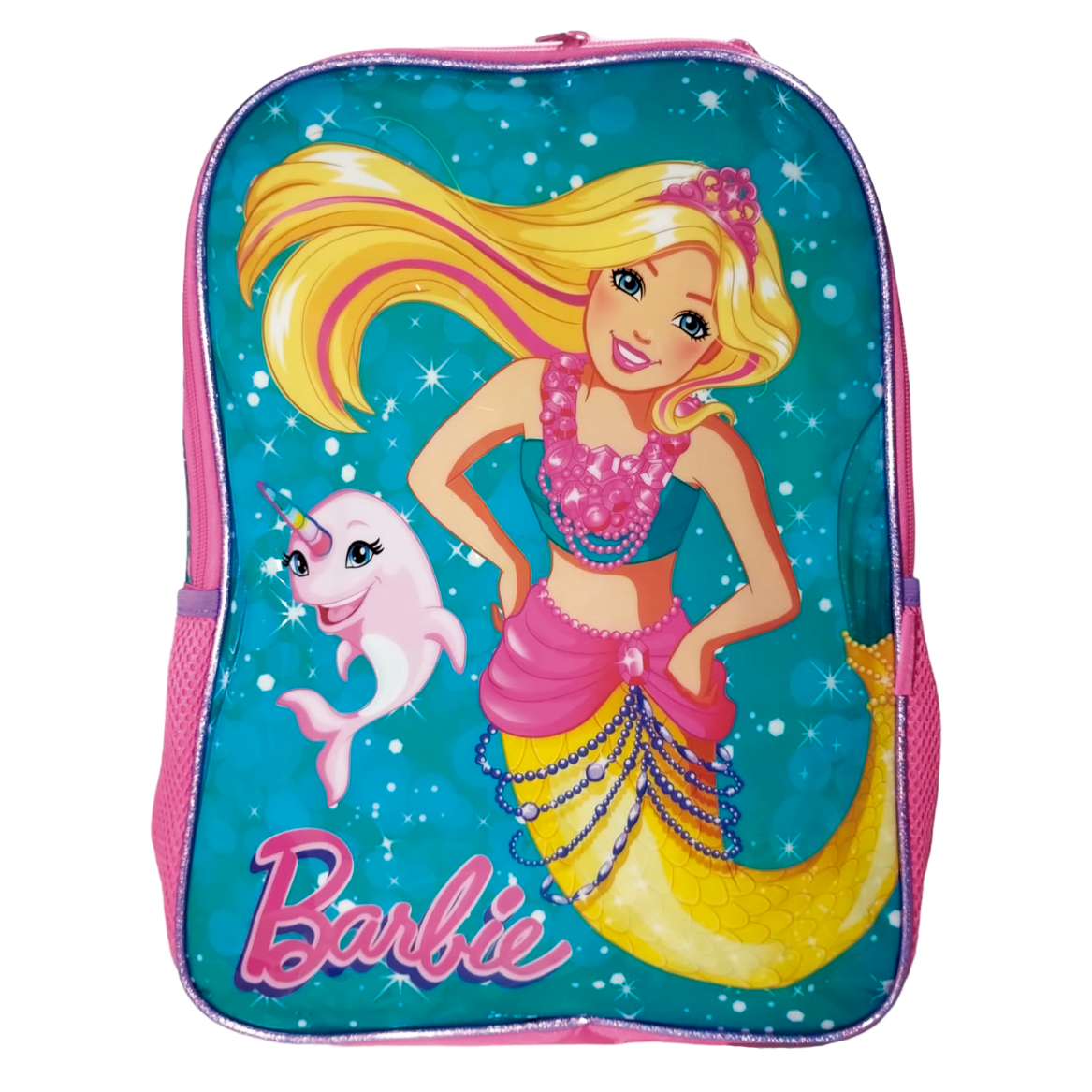 Mochila Costas Barbie Sereia Verde e Rosa – Luxcel