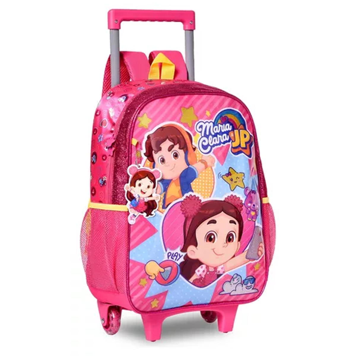 Mochila Rodinha Maria Clara e Jp Rosa Chiclete C/ Chaveiro