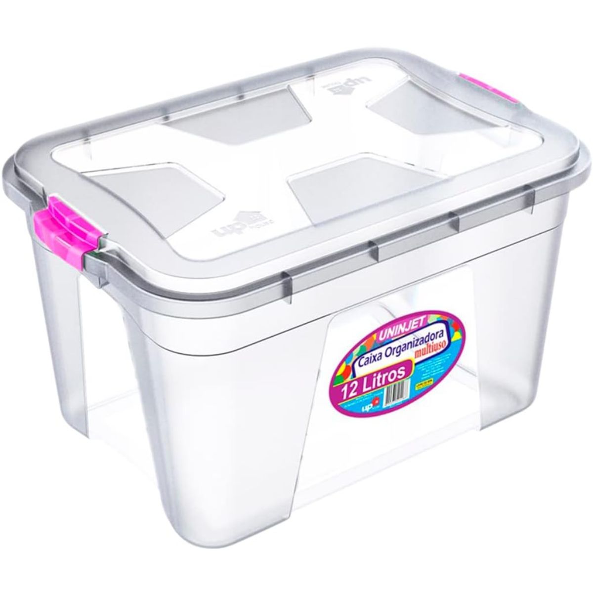 Kit 9 Caixas Organizadoras Transparente 30Litros Uninjet