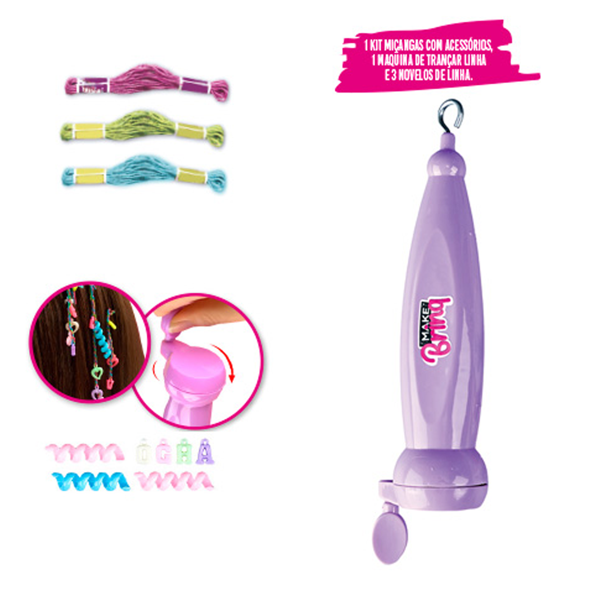 Kit Pulseira e Terere Com Maquina Linha e Acessorios Polibrinq - Imagem 3