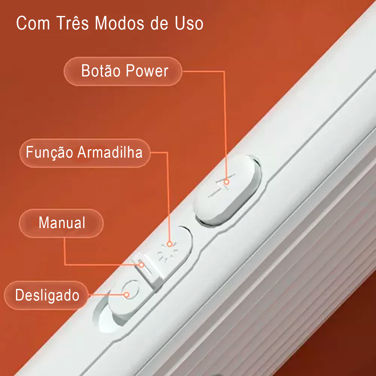 Raquete Eletrica Dobravel Recarregavel Com Led e Tres Funções Black Bull - Imagem 4