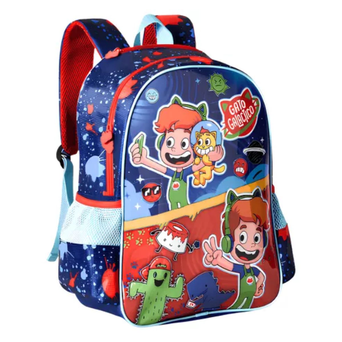Mochila De Costa Escolar Infantil Gato Galáctico -Clio Style